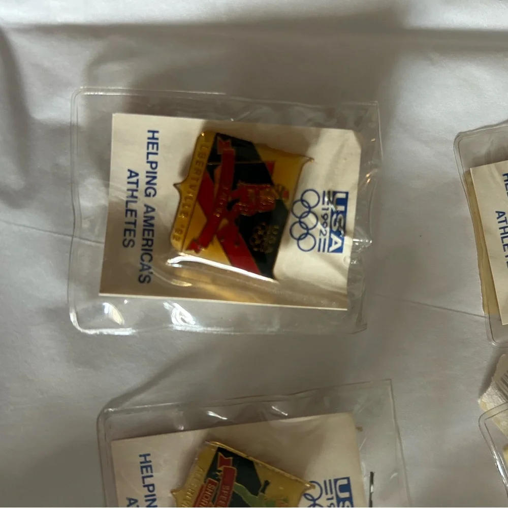Vintage Collectible 1992 USA Olympic Pins with Gold Accents - set of 9